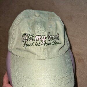 It's My Boat I‎ Just Let Him Drive Mint Green Women Strapback Baseball Cap Hat